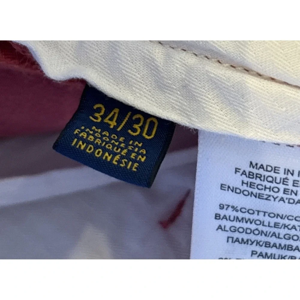 Polo Ralph Lauren Men's 34x30 (29) Stretch Classic Fit Pants Pink Chino Khaki